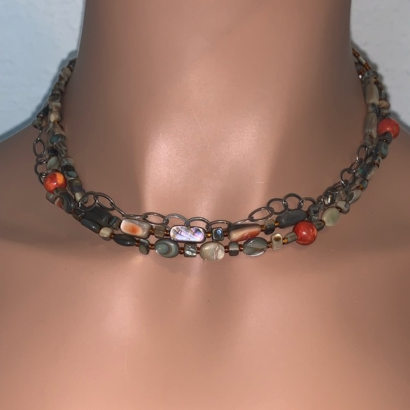 Silpada Vintage Sterling & Coral, Abalone & Shell *FIESTA FUN Necklace - Picture 6 of 14